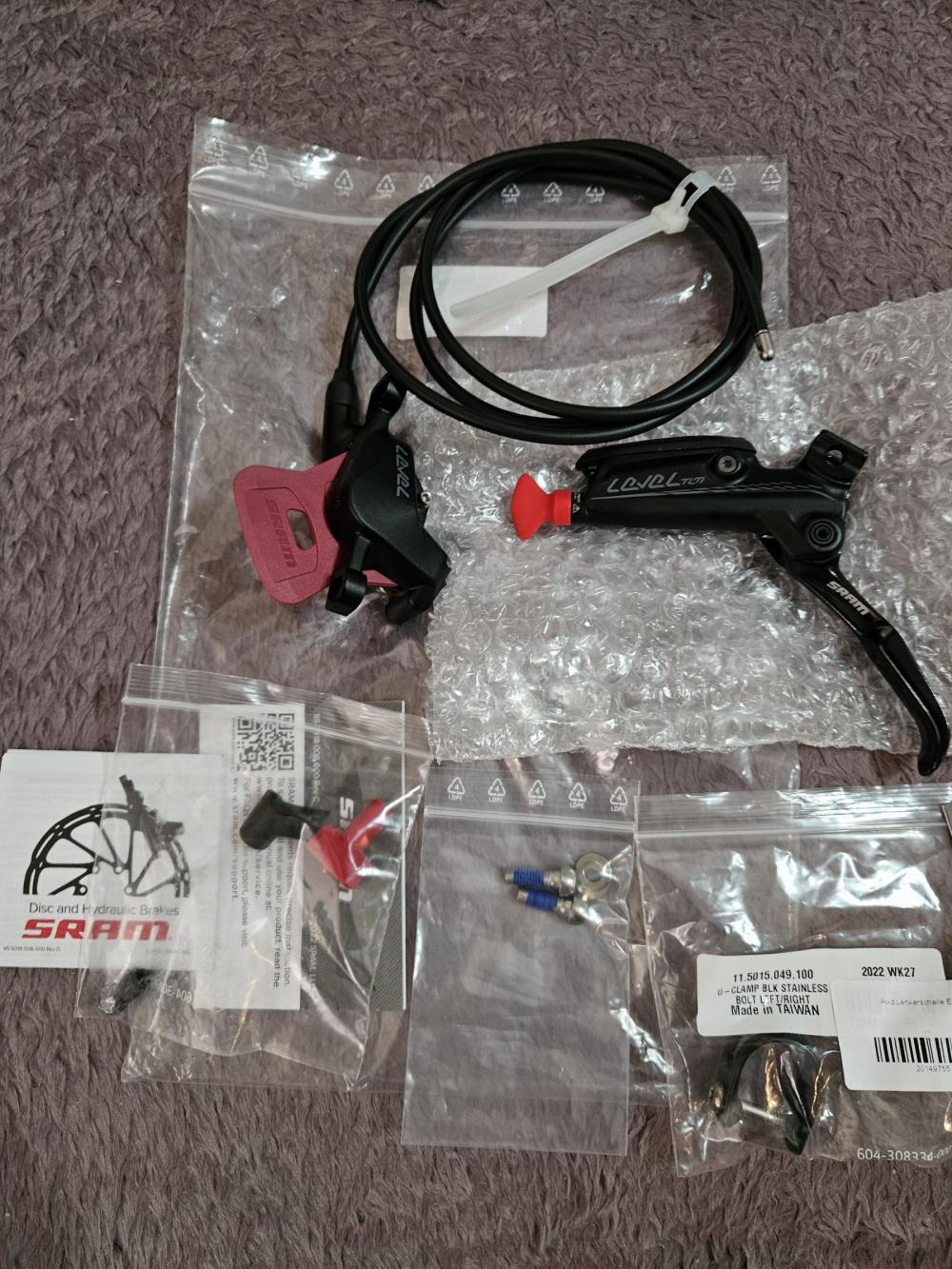 SRAM Level TLM Set Freni A Disco Idraulici – Anteriore + Posteriore (800/1550mm) Per MTB